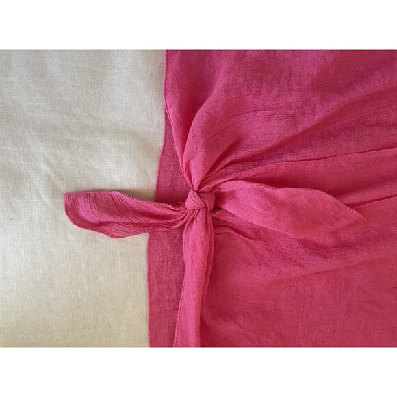 Cable & Gauge Pink Lace Tie Front 3/4 Sleeve Top SZ S - Picture 6 of 7